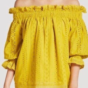 NWT Revolve × Endless Rose Eyelet Lace Off-Shoulder Blouse Size XS